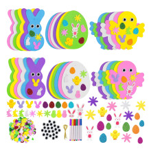 Easter Foam Stickers Set DIY Crafts Egg Rabbit Chick Easter Decorations for Kids Crafts Party Supplies Easter Craft Kits Easter Decorations