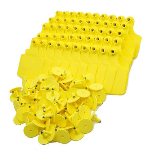 Pack Of 100 Durable Animal Identification Markers-Yellow