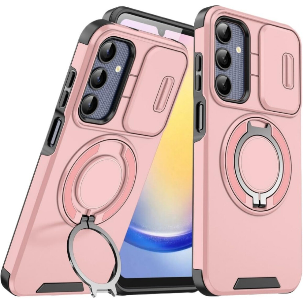 Case For Samsung A13 A14 5G Military Grade Shockproof Cover With Magnetic Ring Kickstand And Camera Slide Pink 9771547544180