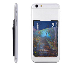 Slim Adhesive Leather Phone Card Holder Wallet with Secure Grip and Wireless Charging Friendly Design