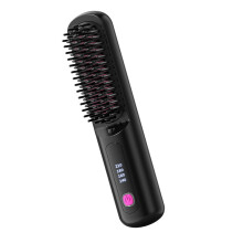Travel Friendly Hair Straightener Brush With Ceramic-Black