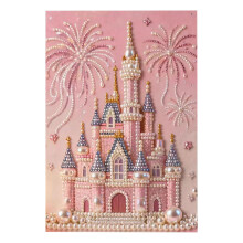 Complete DIY Pearls Painting Pink Castles Designs For Stress-1