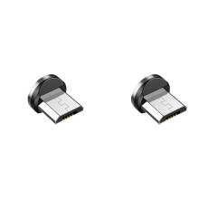 2X Spina Magnetica Rotonda per Telefono Spina Caricatore Magnete Android Adattatore di Ricarica Rapida Micro-USB
