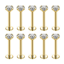 10 stk/sett leppe-labretringer piercing zirkon Monroe Medusa piercing helix conch brusk piercing øredobber