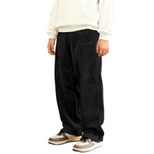Boy's Corduroy Pants Elastic Waist Straight Leg Comfy Long Trousers Streetwear