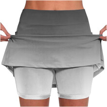 Summer Shorts Skirts for Women Gradient Mid-waist Sports Skirts Swimsuit Bottom, Size S-4XL