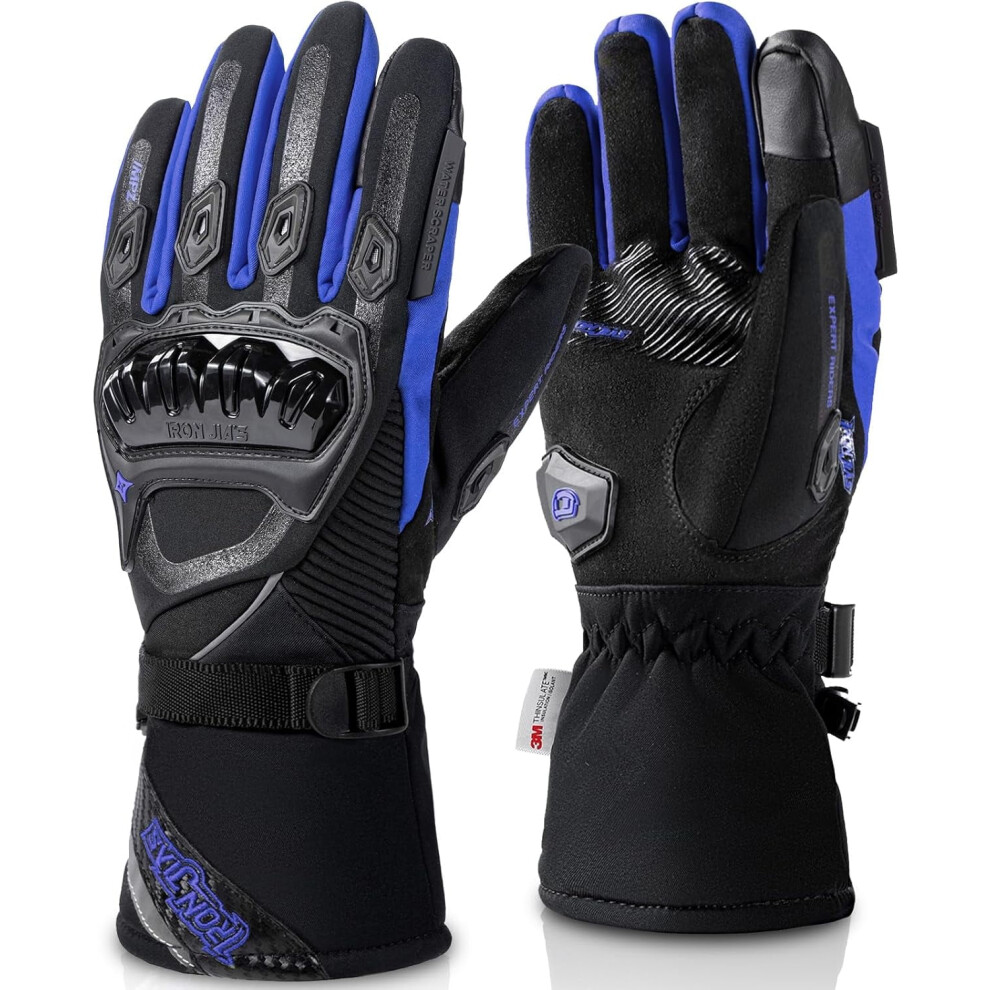 Winter Motorcycle Gloves - Thermal Insulated 1.5X Warmer, Waterproof Windproof, Touchscreen Riding Gloves With Safety Armor & Grs Certified Fabric 9479868464735