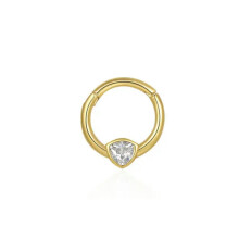 Solitär-Nasenring mit Zirkonia (16G), Klappmechanismus, Septum-Clicker, Daith-Creolen, A4415-Gold – 1 Stück