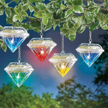 5Pack Outdoor Solar Hanging Lights 7 Color Changing Diamond Lamp Jar Lights LED Decorative Waterproof for Patio Garden
