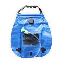 (Blue) 20L Solar Shower Bag w/ Hose for Outdoor