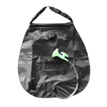 (Black) 20L Solar Shower Bag w/ Hose for Outdoor
