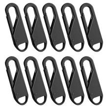 20 Pcs Zipper Pull Replacement Zipper Repair Kit Zipper Slider Pull Tab Universal Zipper Fixer Metal Zipper (Black)
