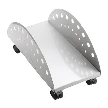 Metal CPU Stand with Wheels, Space‑Saving Computer Tower Stand with Lockable Casters and Airflow Cooling (Color A)