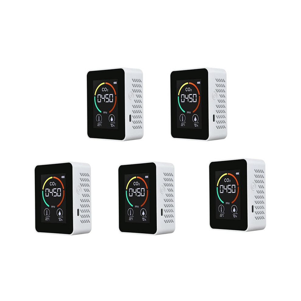 5X Temperature & Humidity Meter, Air Quality Monitor, Co2 Detector, 3-In-1 Digital Air Pollution Carbon Dioxide Detector 6032993347729