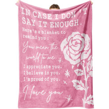Pink Rose Print Soft Throw Blanket 60x80 inches
