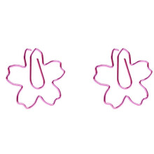 24 Stueck / Menge TOP QUALITaeT Ueberzogene Rosa Bueroklammern Papiernadel Lesezeichen Metall Memo Clip Schreibwaren Kirschblueten Box Clips