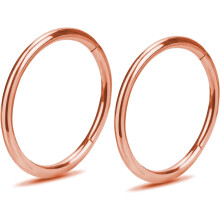 2Pcs Titanium Nose Rings Hoops (20G-16G) for Nostril, Septum, Cartilage, Lip, Ear—6-12mm, Silver/Gold/Black/Rose Gold—Compatible with Most