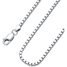 Colar com corrente tipo caixa em prata de lei para homens e mulheres, com 0,8 mm, 1 mm, 1,5 mm, 2 mm e 3 mm de espessura.