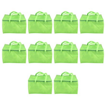 10X Foldable Large Cooler Bag Portable Food Cake Insulated Bag Aluminum Foil Thermal Box Green