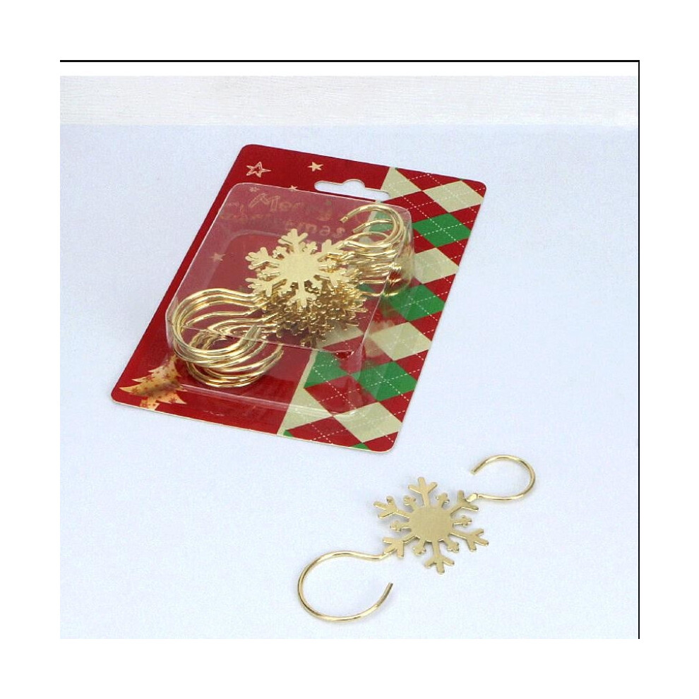 Christmas Snowflake Hook Wall Hangers Â S-Shaped Ornament Hooks, Stainless Steel, 11.8", Compatible With Tree Decor 9479868551978