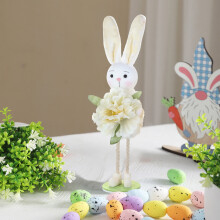 Easter Standing Rabbit Figurine Pastel Plush 8.66 Inch