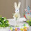 Easter standing rabbit figurine pastel plush 1 piece 1
