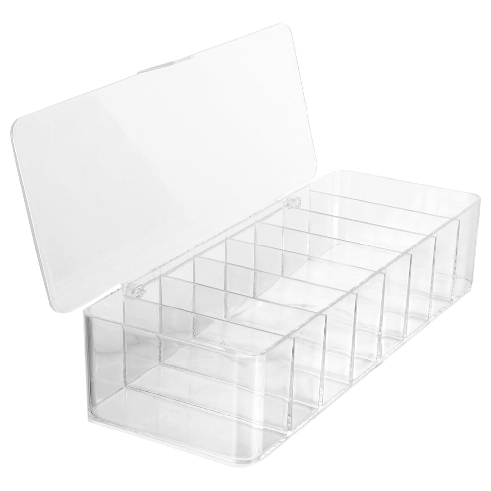 Homemaxs Electronics Organizer Cord Charger Storage Box With Lid 8 Compartments 9365509117057
