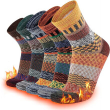 Wool Socks for Men Thermal Winter Crew Socks 5 Pairs