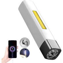 Mini Flashlight, Cob18650 Flashlight with Side Lights, Built-In Battery