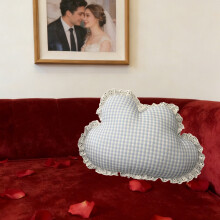 Minimalist Grid Lace Throw Pillow, 42cm, Soft Plush Insert & Elegant Lace Trim, Multicolor, Machine Washable