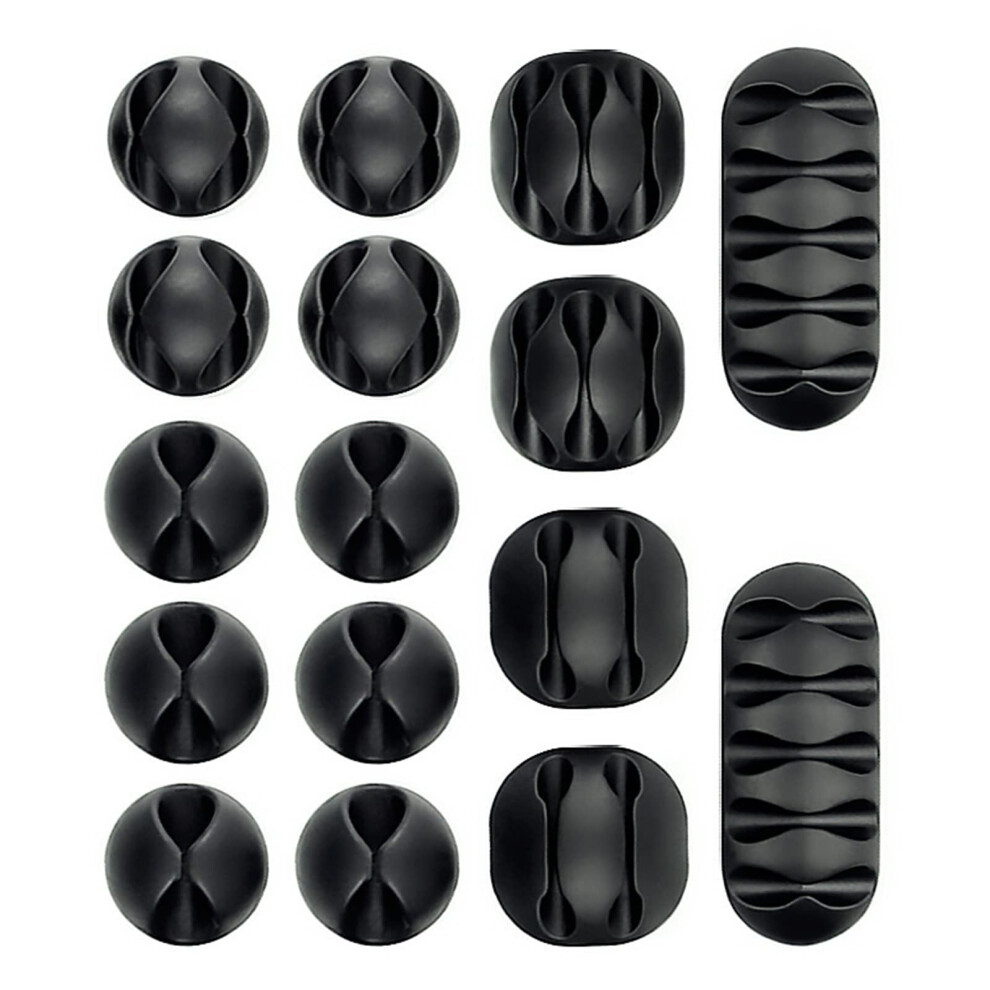 Cable Clips 16 Pack Adhesive Cord Organizer For Desk And Car, Tangle Wire Management, Black 9771547545521