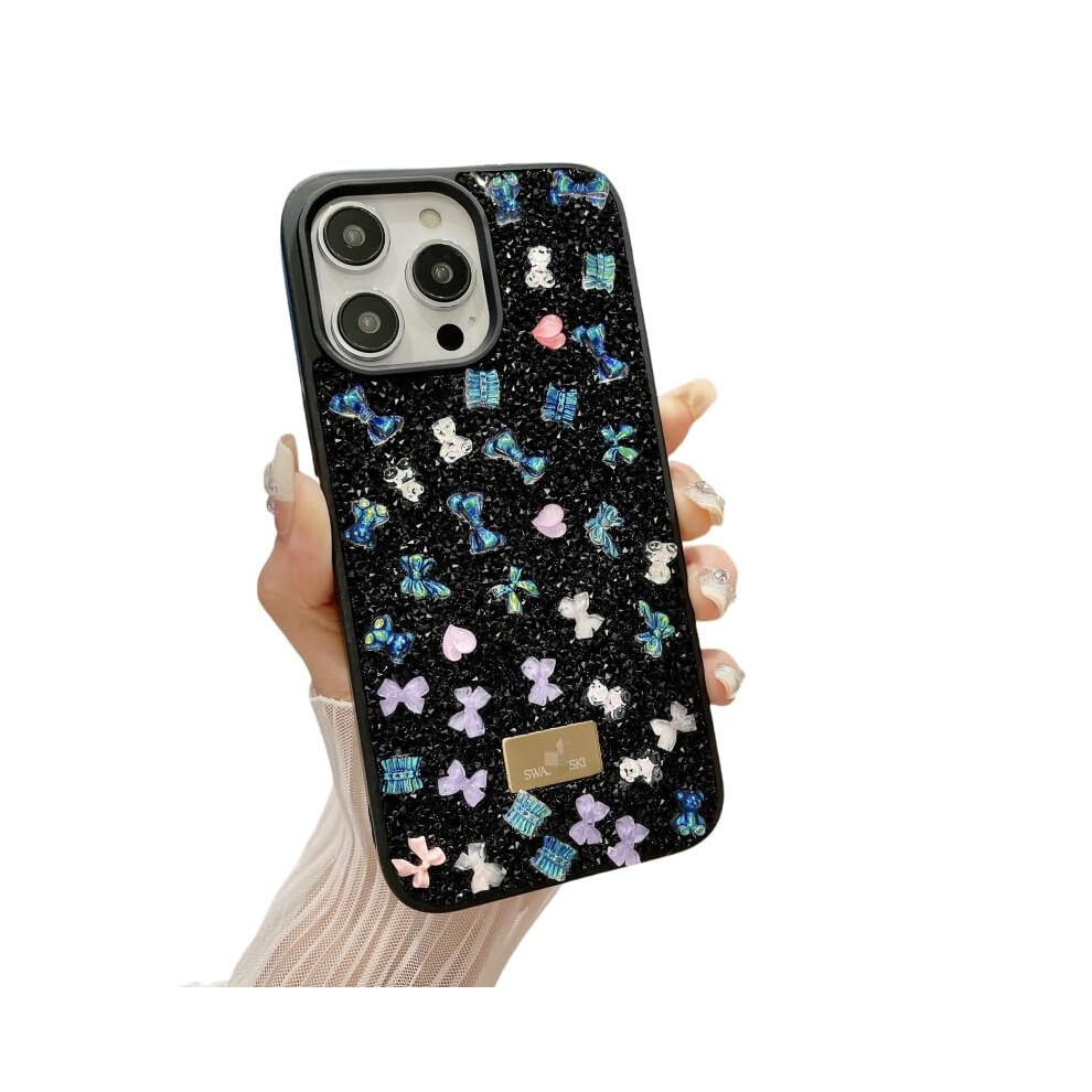 Protective Case For Iphone 13 Glitter Luxury Drop Proof With Raised Edge Design For Women Black 9092120168419