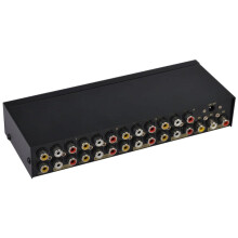 8-vägs komposit RCA AV-splitter 1x8video 1in 8ut väljarbox splitterdistributör för STB DVD HDTV