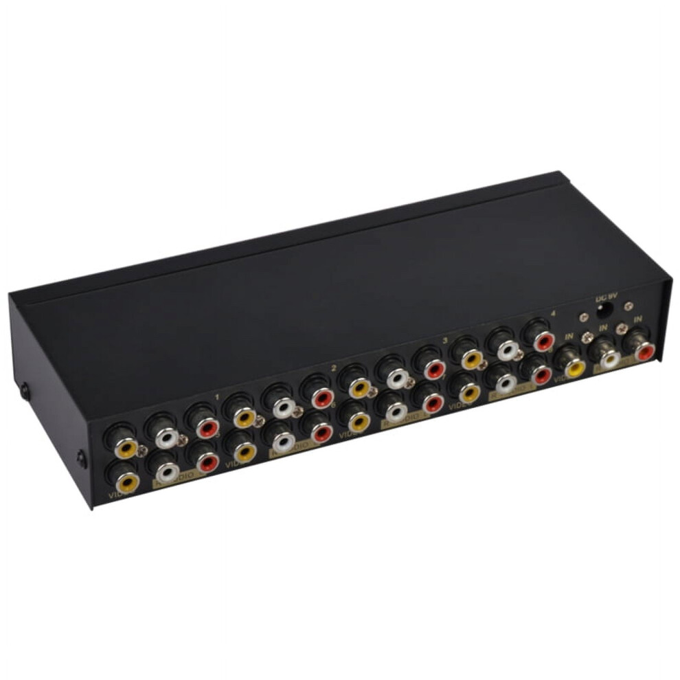 8-Way Composite Rca Av Splitter 1X8 Video 1 In 8 Out Selector Box Splitter Distributor For Stb Dvd Hdtv 9479868552883