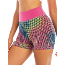 DODOING Dames Yoga Shorts met Billenlift, Tie Dye, Hardloop- en Yoga Shorts, Sneldrogende Sportkleding, Workout, Sportieve Jogging Shorts, S-2XL