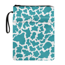 Polyester Book Covers for Librarian Book Lovers Gift for Class Office Pocket Book Protection, Cow Print