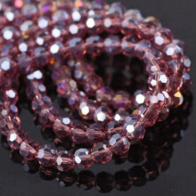 Round 3mm 4mm 6mm 8mm 32 Facets Faceted Cut Crystal Glass Loose Beads AB Plated-8mm(72pcs)-Reddish Purple AB