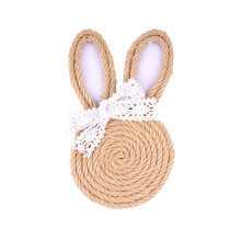 Woven Rope Rabbit Shape Drink Coasters Heat Resistant Nonslip-1