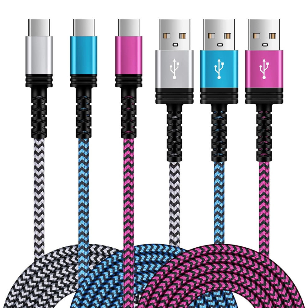 Usb-C Charger Cable 6.6Ft/3Pack, 3.1A Fast Charging For Iphone 15/15 Pro/15 Pro Max/15 Plus, Samsung Galaxy A14 5G/A54/S23/S22/S21/S20, Google Pixel 9365509124741