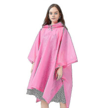 (Pink) Rain Ponchos For Women And Men (2 Pack) With Drawstring Hood For Adults