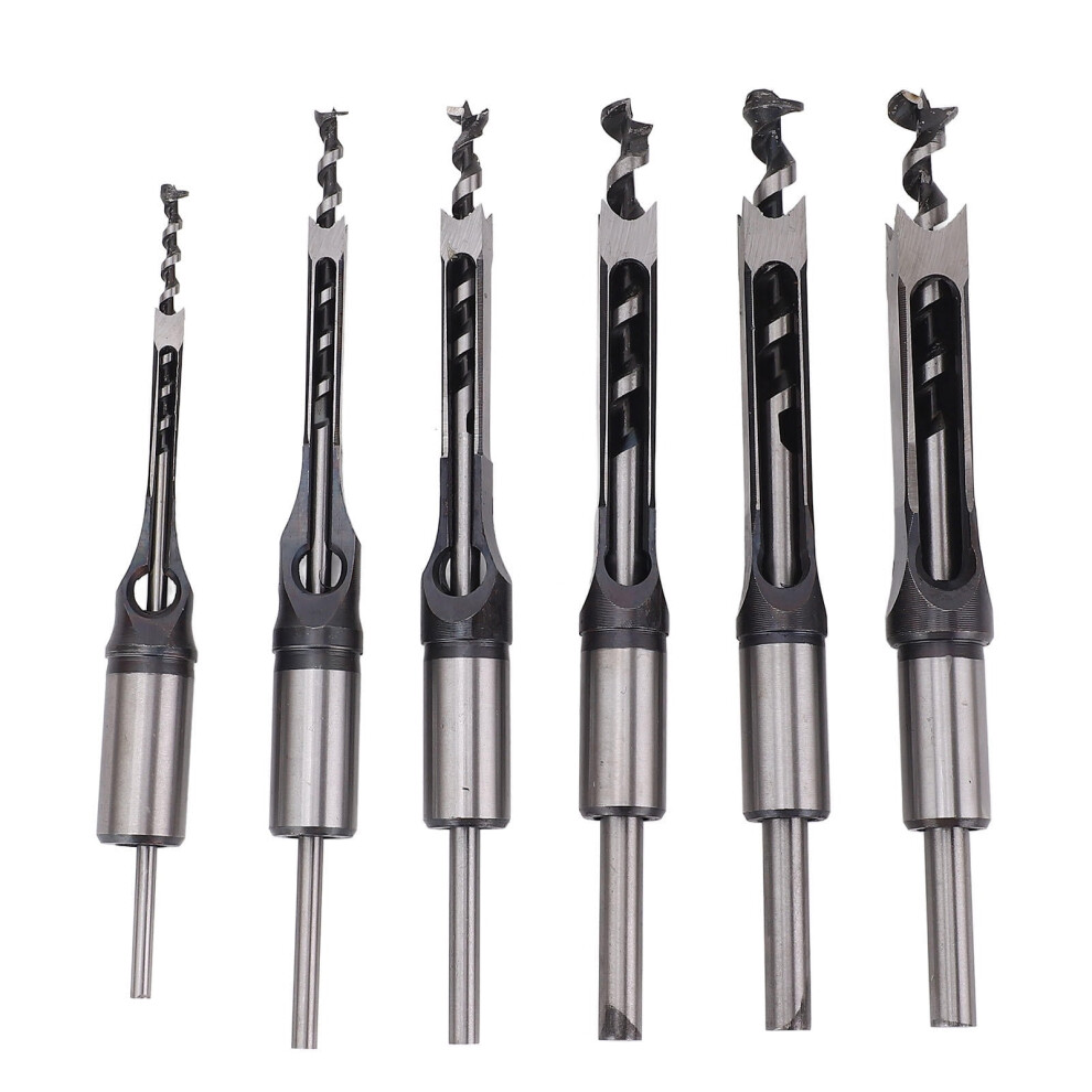 6ÂPiece Hss Square Hole Mortise Chisel Drill Bits Set Â 1/4Â To 5/8Â For Woodworking, HighâSpeed Steel, Accurate & Durable 9479868138988
