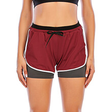Dames yoga shorts met billenlift-effect, dubbellaags hardloop- en yogashorts, sneldrogende sportkleding, workout shorts, atletische hardloopshorts