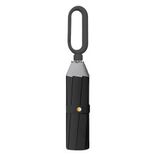 2025 New Reflective Strip Umbrella with Carabiner Handle, Windproof & Compact Folding, Auto Open/Close, 8-Rib Travel Umbrella for Men/Women