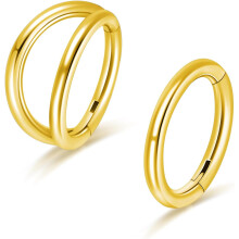 Stück Titan-Nasenringe, 16G, 6–12 mm, für Knorpel-/Helix-/Daith-/Rook-/Septum-Piercings, mit Klickverschluss, Silber/Gold/Roségold/Schwarz