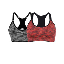 Sportbeha voor dames, naadloze yogabeha, sexy racerback sportbeha, uitneembare vulling, yogabeha's, fitness workout crop tops, 2-pack
