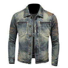 Nya Herrjeansjacka Casual Loose Fit Button Down Denim Truckerjacka, Storlek M-4XL
