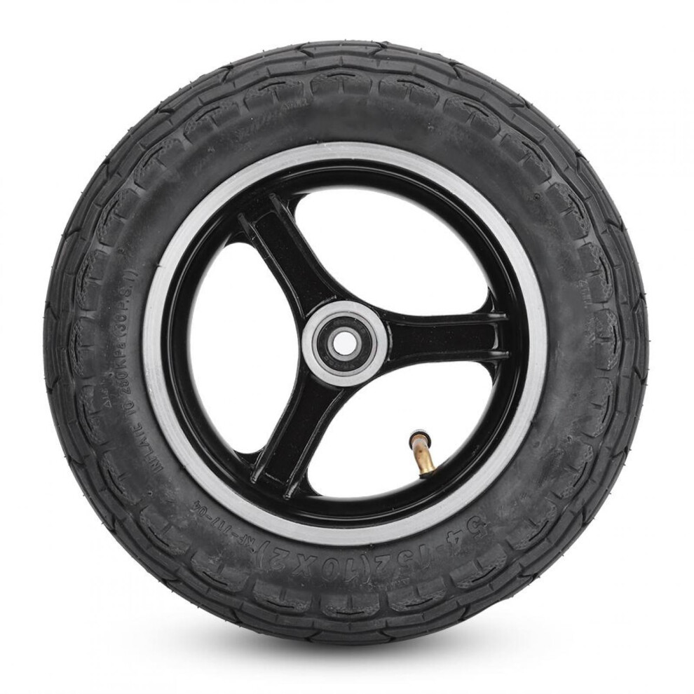 Tebru Tire,Tyre,10 Inch Rubber Inflatable Electric Scooter Tire Aluminium Alloy Front Wheel Hub Symmetric Figure Tyre Without Gas 9365509097298
