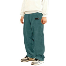 Boy's Corduroy Pants Elastic Waist Straight Leg Comfy Long Trousers Streetwear