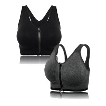 FANNYC1-3Pack Dames Sportbeha met Ritssluiting, Naadloze Voering, Racerback, Hardlopen, Gym, Yoga, Fitness, Hoge Impack Tops Tanktop