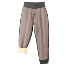 Warme, flauschige Leggings aus Fleece-gefütterter Wolle für Kinder, elastischer Bund, gerades Bein – passend zur Herbst-/Winterbekleidung 2025